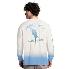 Philadelphia Eagles Margaritaville Island Reserve Long Sleeve Slub Henley Shirt - White/Light Blue