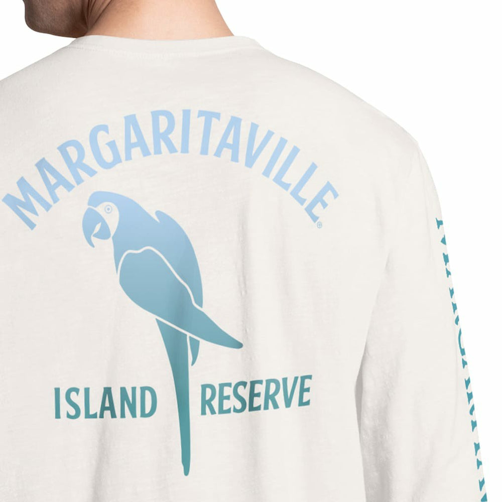 Philadelphia Eagles Margaritaville Island Reserve Long Sleeve Slub Henley Shirt - White/Light Blue