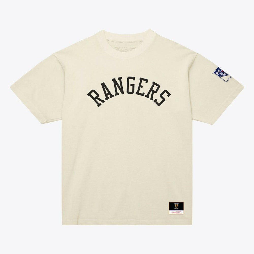 New York Rangers Mitchell & Ness Unisex Arched Team T-Shirt - Cream | US 203521586