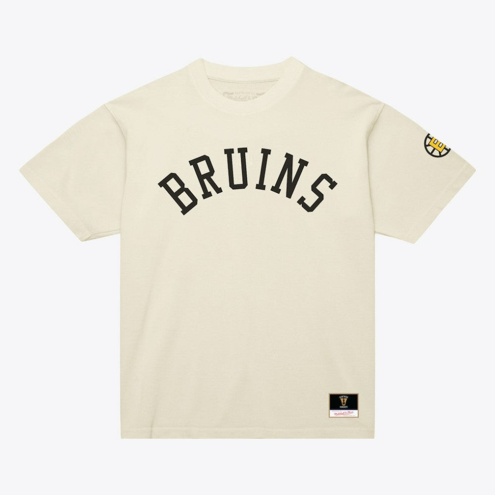 Boston Bruins Mitchell & Ness Unisex Arched Team T-Shirt - Cream | US 203521587