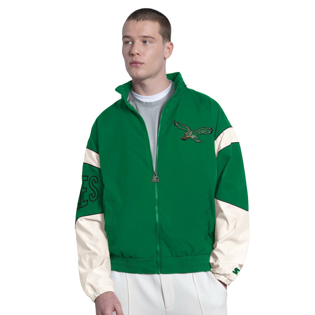Philadelphia Eagles Starter The Gust Full-Zip Hooded Jacket - Kelly Green Jackets