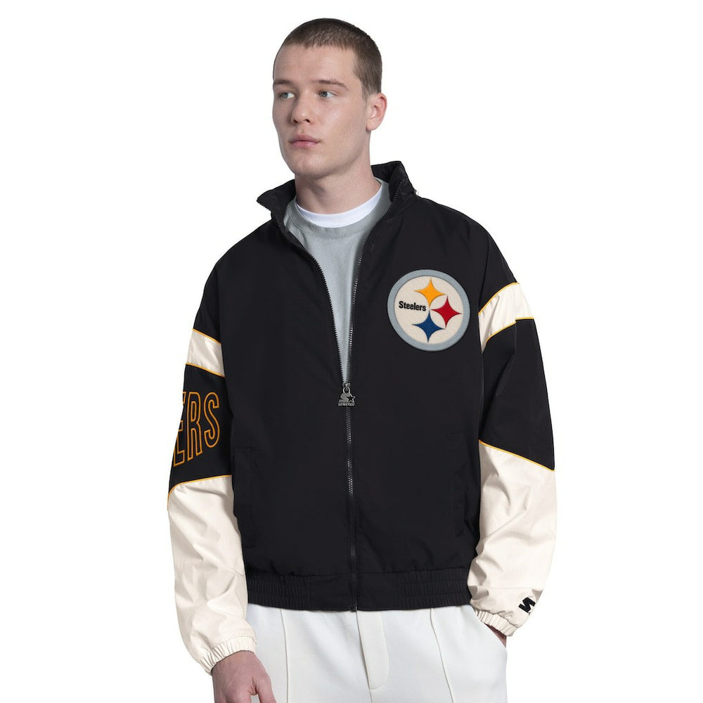 Pittsburgh Steelers Starter The Gust Full-Zip Hooded Jacket - Black Jackets