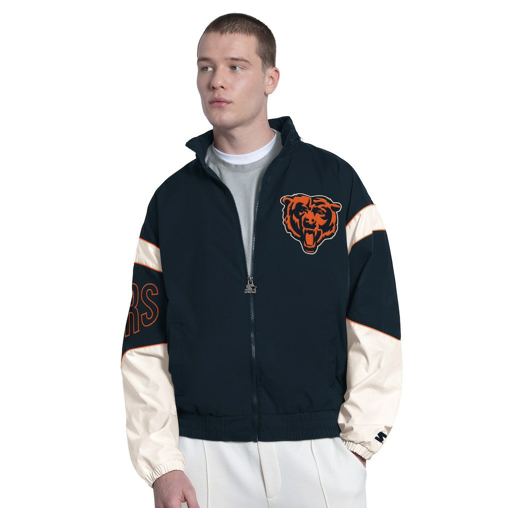 Chicago Bears Starter The Gust Full-Zip Hooded Jacket - Navy Jackets