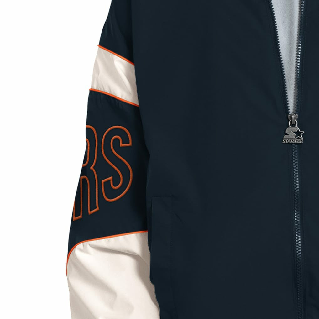 Chicago Bears Starter The Gust Full-Zip Hooded Jacket - Navy Jackets