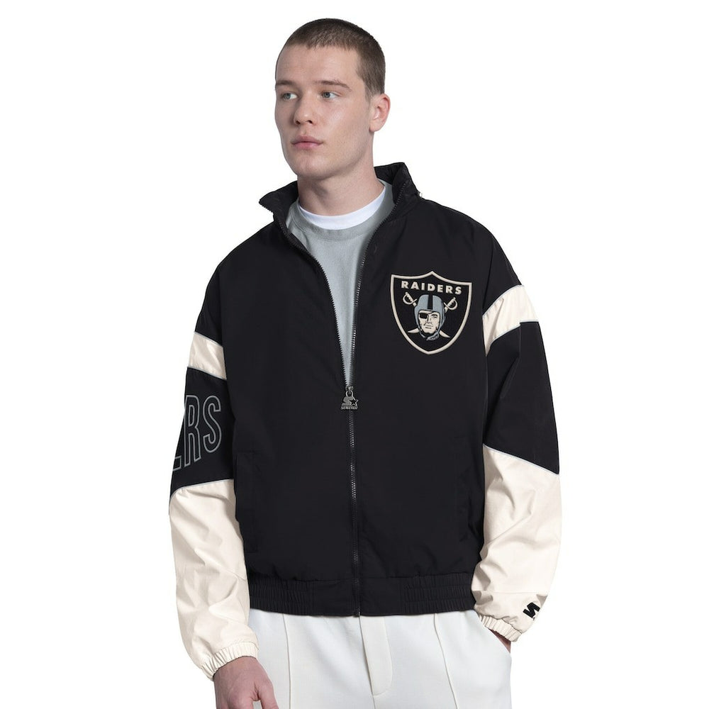Las Vegas Raiders Starter The Gust Full-Zip Hooded Jacket - Black Jackets