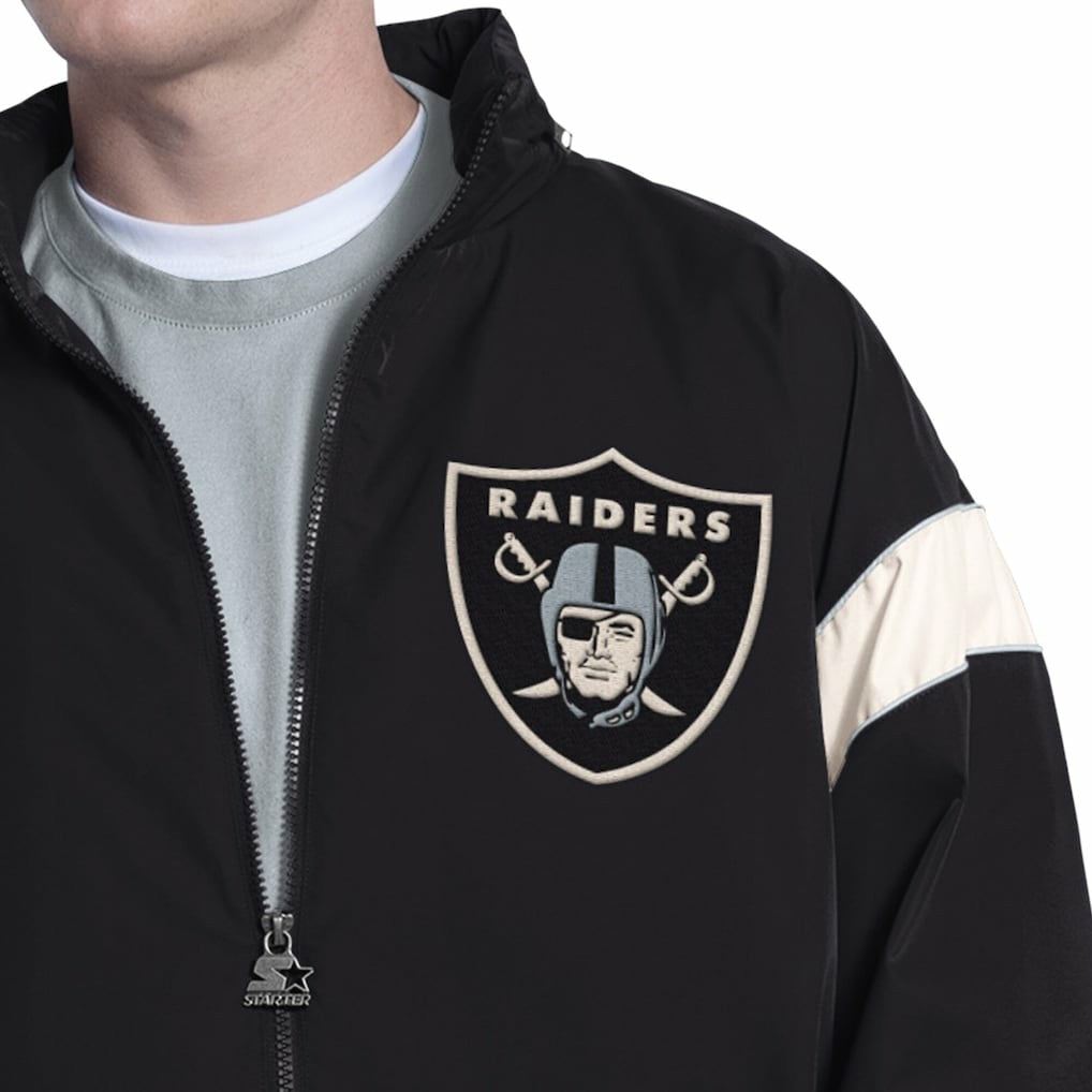 Las Vegas Raiders Starter The Gust Full-Zip Hooded Jacket - Black Jackets