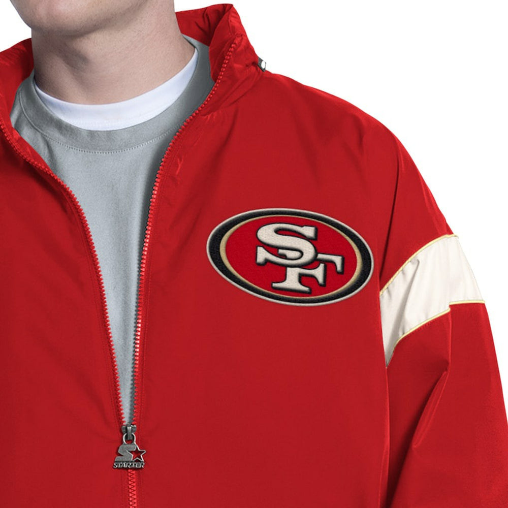 San Francisco 49ers Starter The Gust Full-Zip Hooded Jacket - Scarlet Jackets