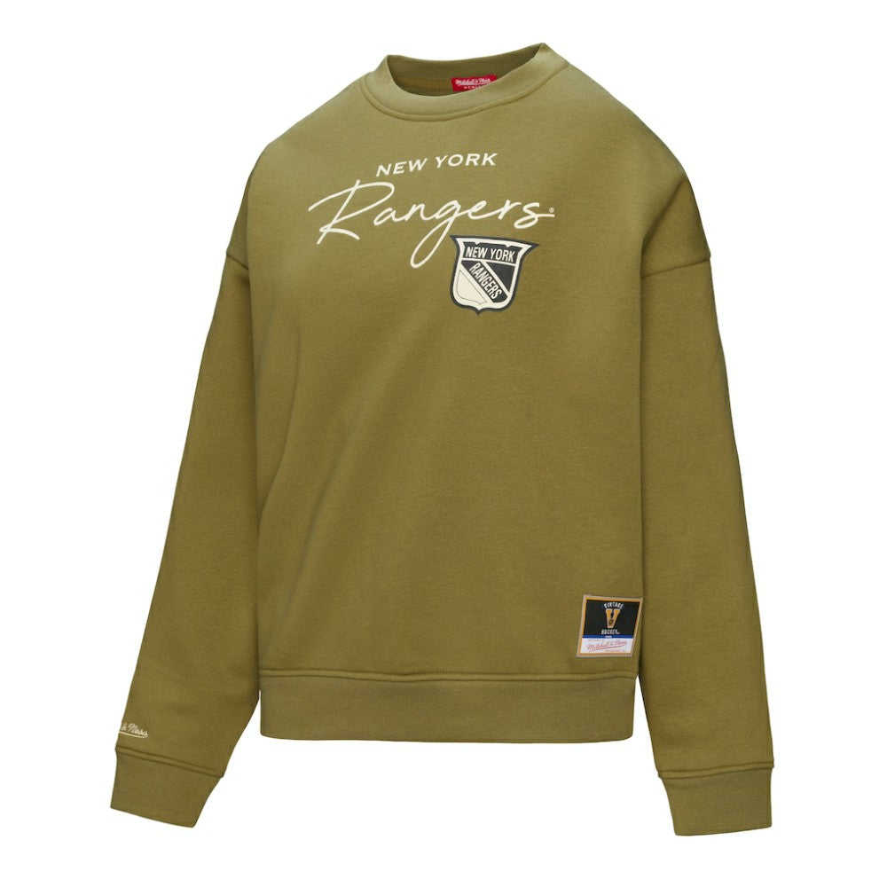 New York Rangers Mitchell & Ness Women's Fleece Sweatshirt - Hunter Green | US 203521937