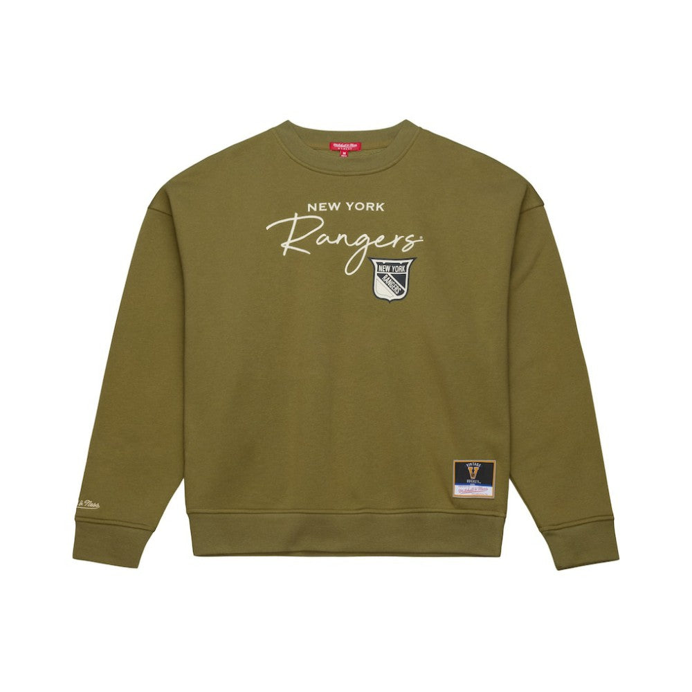 New York Rangers Mitchell & Ness Women's Fleece Sweatshirt - Hunter Green | US 203521937