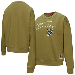 Boston Bruins Mitchell & Ness Women's Fleece Sweatshirt - Hunter Green | US 203521938
