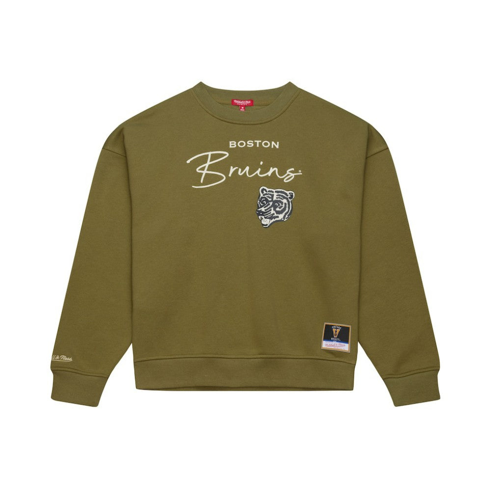 Boston Bruins Mitchell & Ness Women's Fleece Sweatshirt - Hunter Green | US 203521938