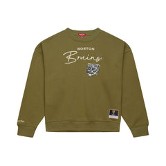 Boston Bruins Mitchell & Ness Women's Fleece Sweatshirt - Hunter Green | US 203521938