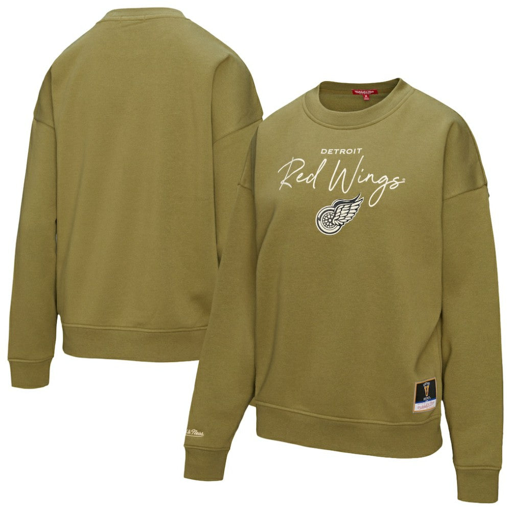 Detroit Red Wings Mitchell & Ness Women's Fleece Sweatshirt - Hunter Green | US 203521940