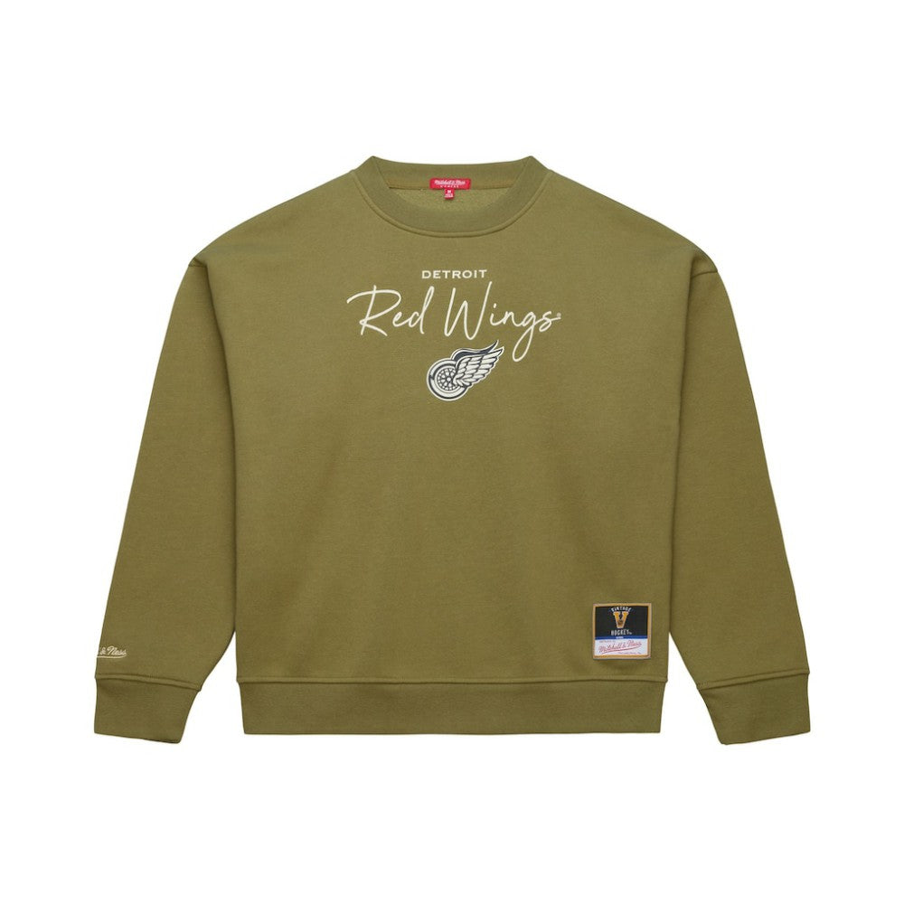 Detroit Red Wings Mitchell & Ness Women's Fleece Sweatshirt - Hunter Green | US 203521940
