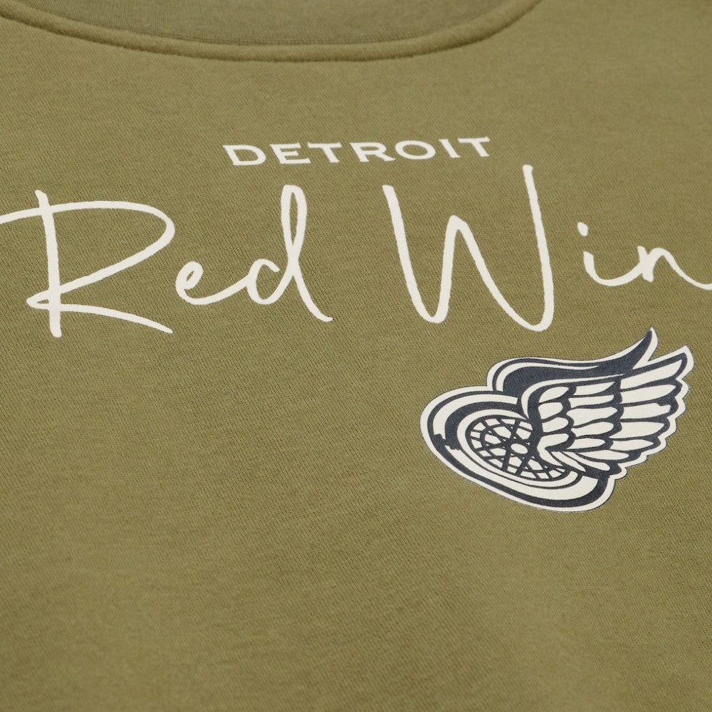 Detroit Red Wings Mitchell & Ness Women's Fleece Sweatshirt - Hunter Green | US 203521940