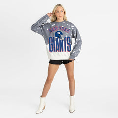 New York Giants Gameday Couture Women's Arch Rivals Faded Wash Sweatshirt - Gray Sweatshirts