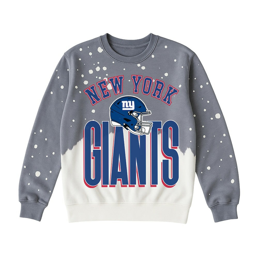 New York Giants Gameday Couture Women's Arch Rivals Faded Wash Sweatshirt - Gray Sweatshirts