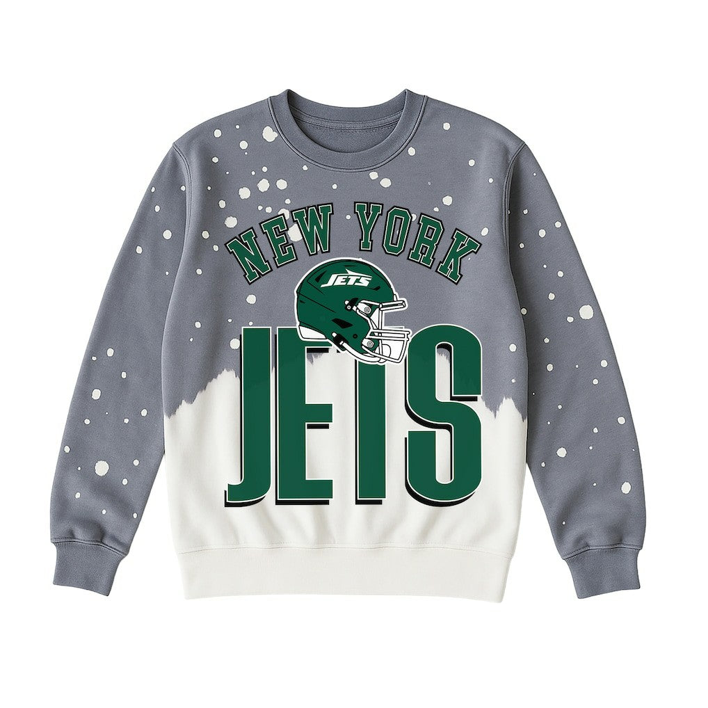 New York Jets Gameday Couture Women's Arch Rivals Faded Wash Sweatshirt - Gray Sweatshirts