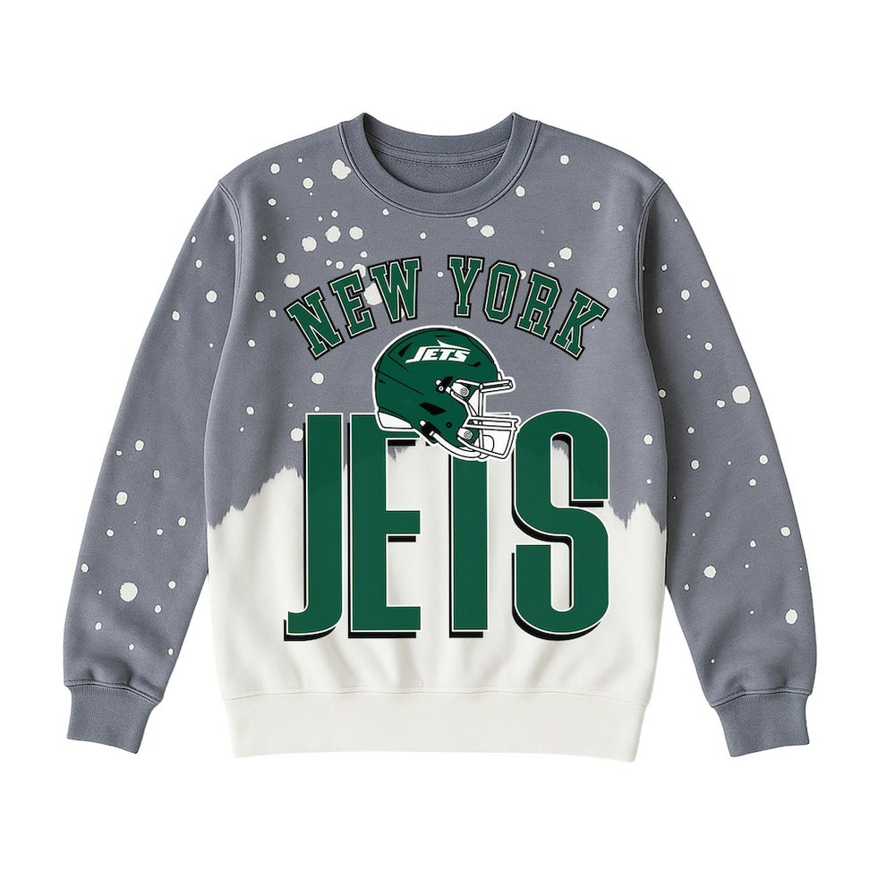 New York Jets Gameday Couture Women's Arch Rivals Faded Wash Sweatshirt - Gray Sweatshirts