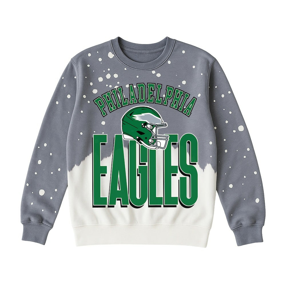 Philadelphia Eagles Gameday Couture Women's Arch Rivals Faded Wash Sweatshirt - Gray Sweatshirts