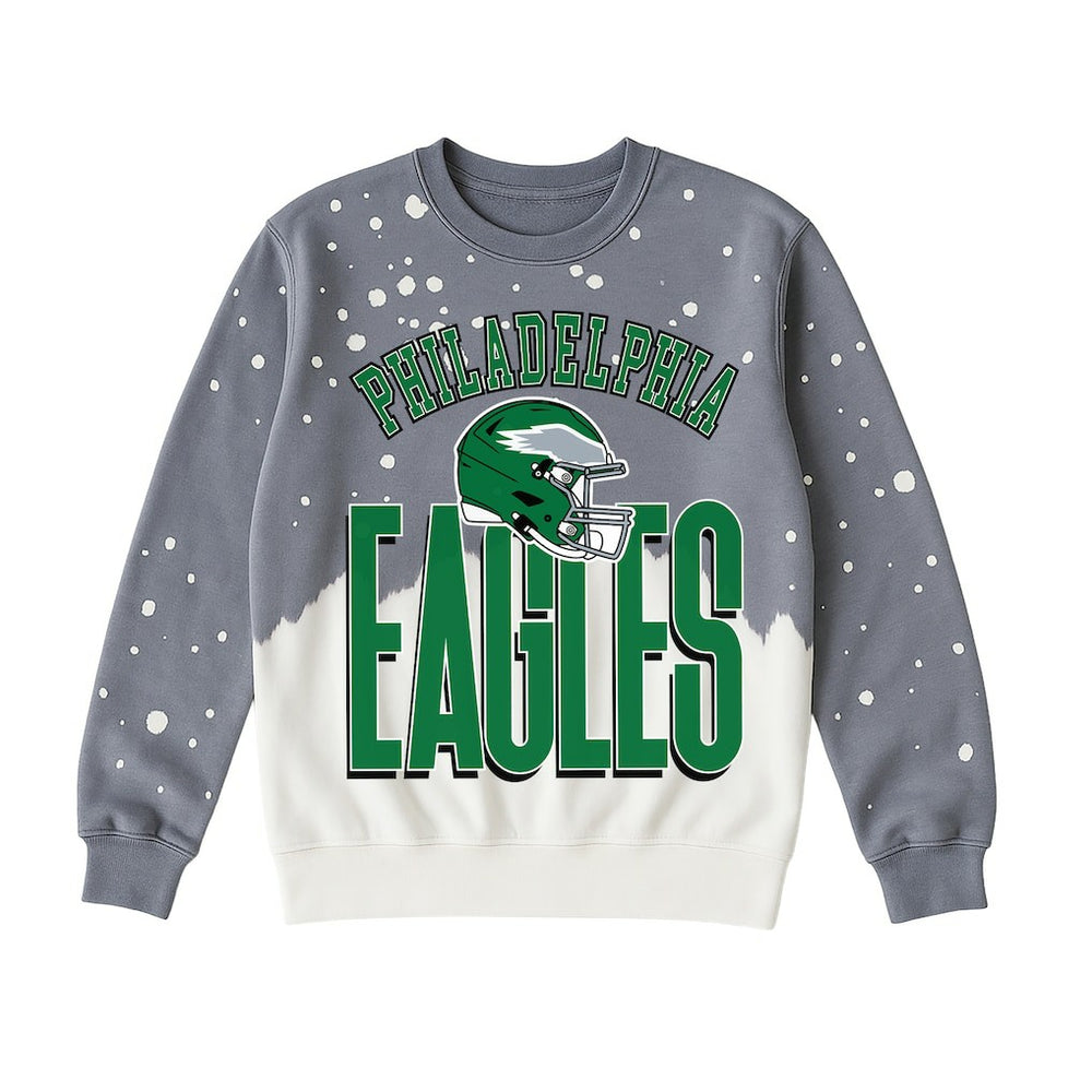 Philadelphia Eagles Gameday Couture Women's Arch Rivals Faded Wash Sweatshirt - Gray Sweatshirts