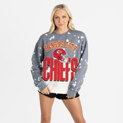 Kansas City Chiefs Gameday Couture Women's Arch Rivals Faded Wash Sweatshirt - Gray Sweatshirts