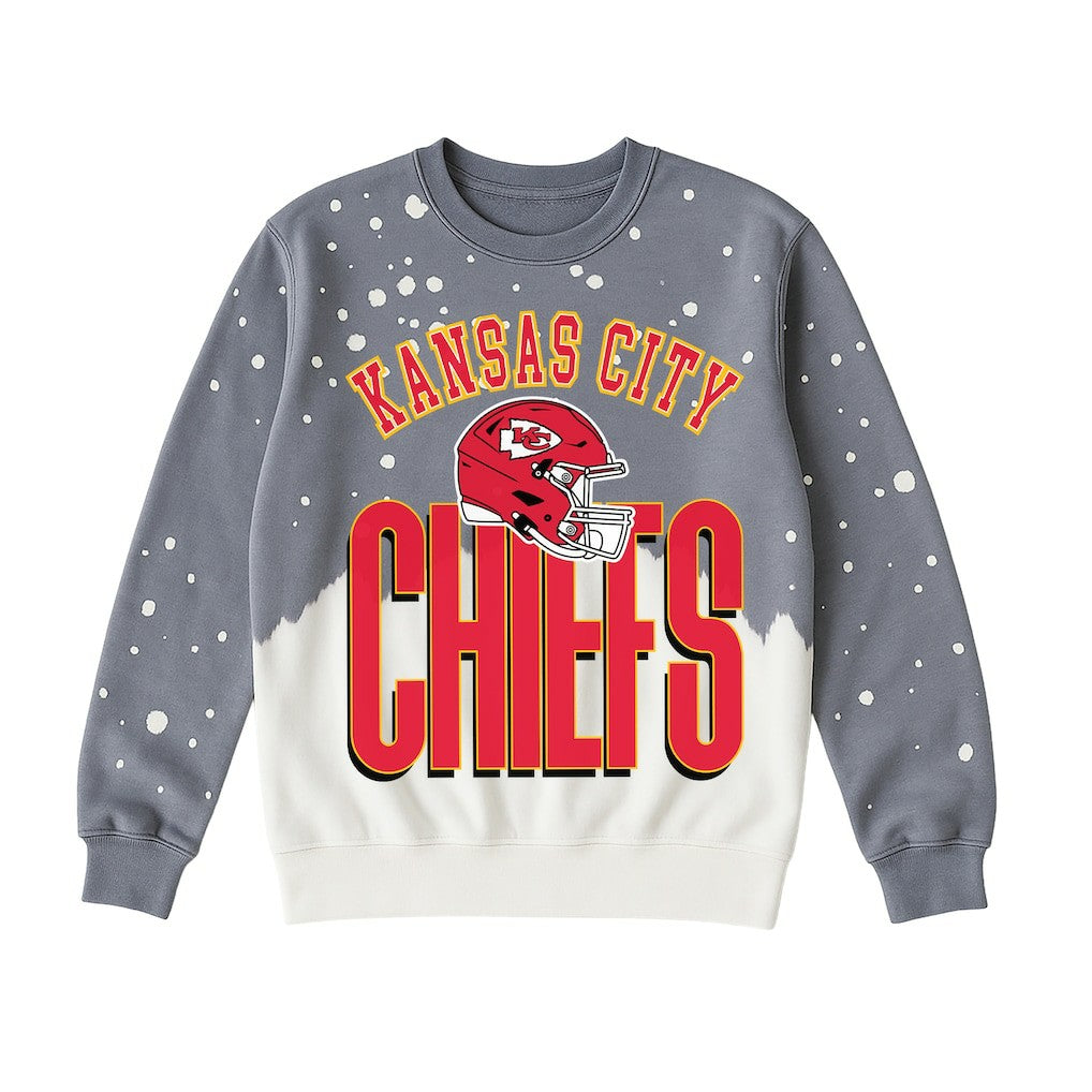 Kansas City Chiefs Gameday Couture Women's Arch Rivals Faded Wash Sweatshirt - Gray Sweatshirts