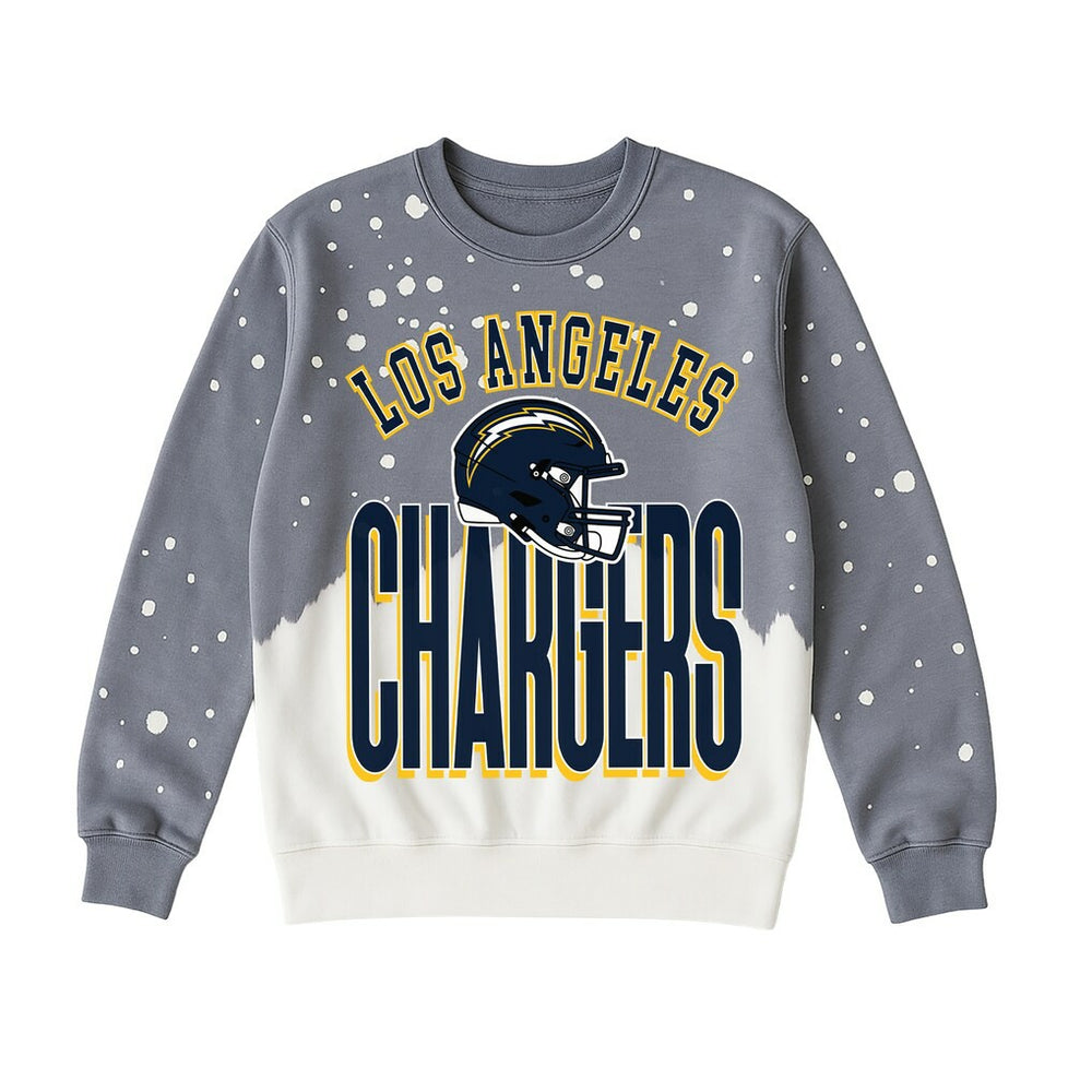 Los Angeles Chargers Gameday Couture Women's Arch Rivals Faded Wash Sweatshirt - Gray Sweatshirts