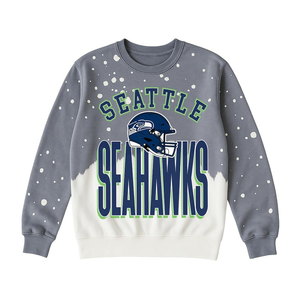 Seattle Seahawks Gameday Couture Women's Arch Rivals Faded Wash Sweatshirt - Gray Sweatshirts
