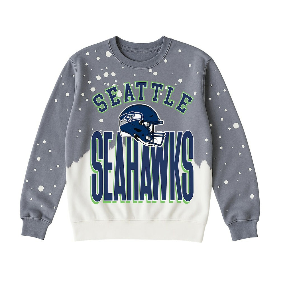 Seattle Seahawks Gameday Couture Women's Arch Rivals Faded Wash Sweatshirt - Gray Sweatshirts