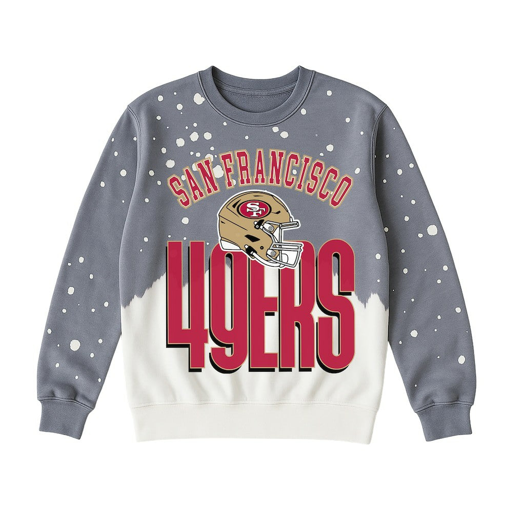 San Francisco 49ers Gameday Couture Women's Arch Rivals Faded Wash Sweatshirt - Gray Sweatshirts