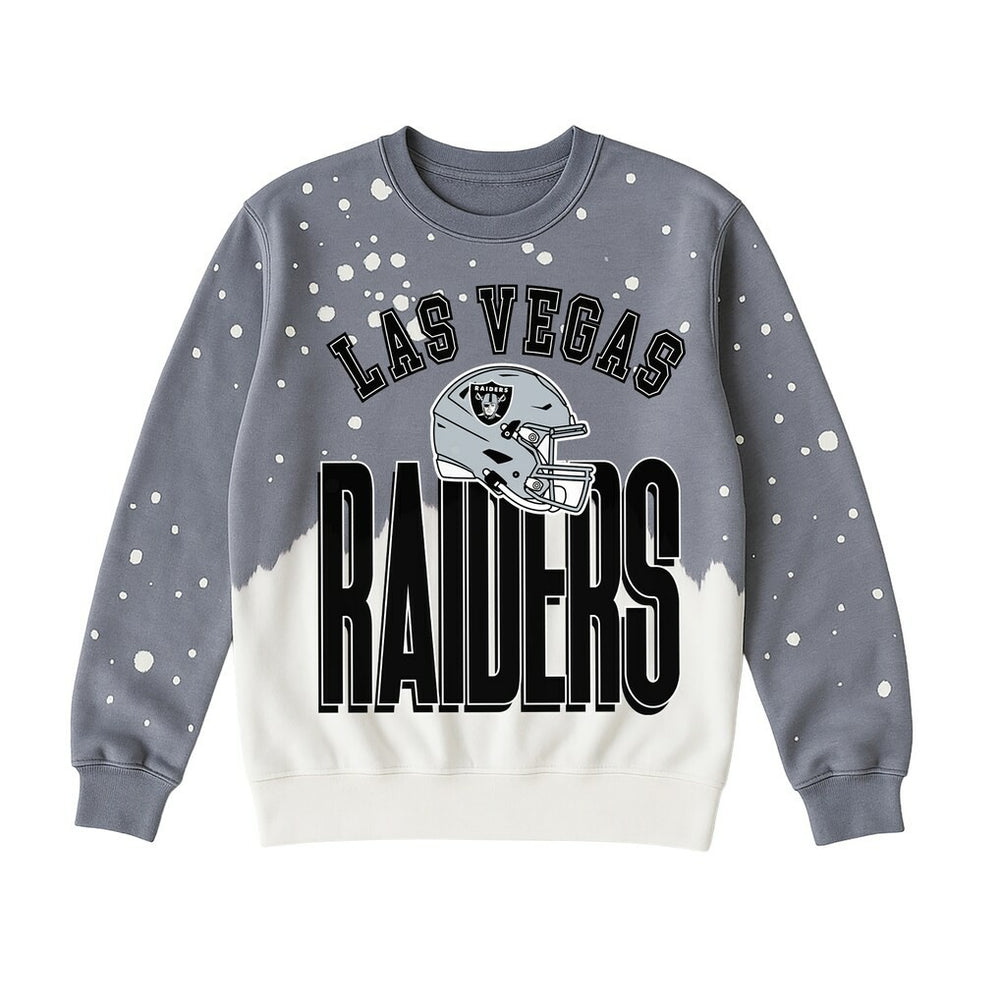 Las Vegas Raiders Gameday Couture Women's Arch Rivals Faded Wash Sweatshirt - Gray Sweatshirts