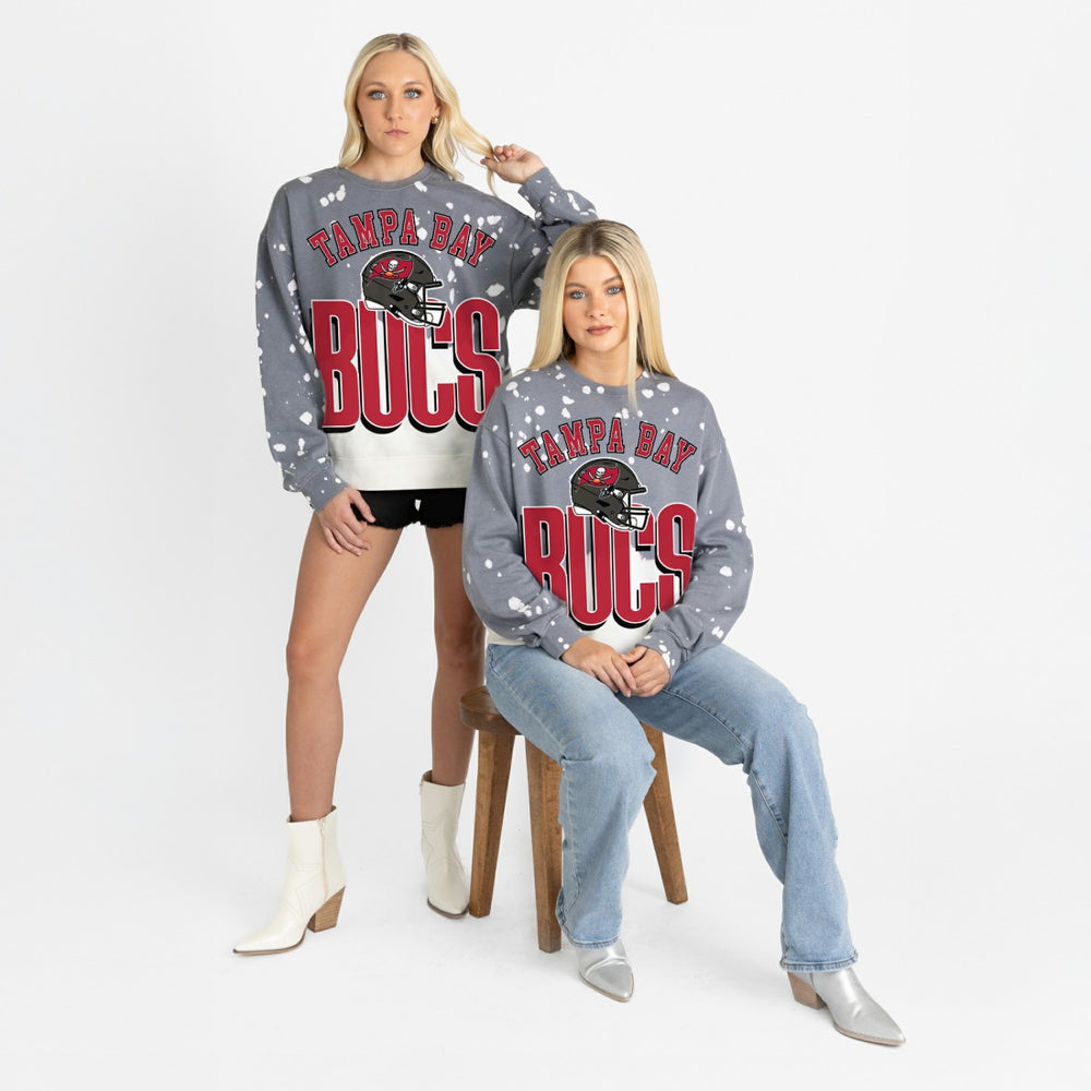 Tampa Bay Buccaneers Gameday Couture Women's Arch Rivals Faded Wash Sweatshirt - Gray Sweatshirts