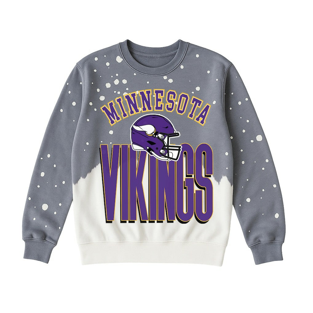 Minnesota Vikings Gameday Couture Women's Arch Rivals Faded Wash Sweatshirt - Gray Sweatshirts