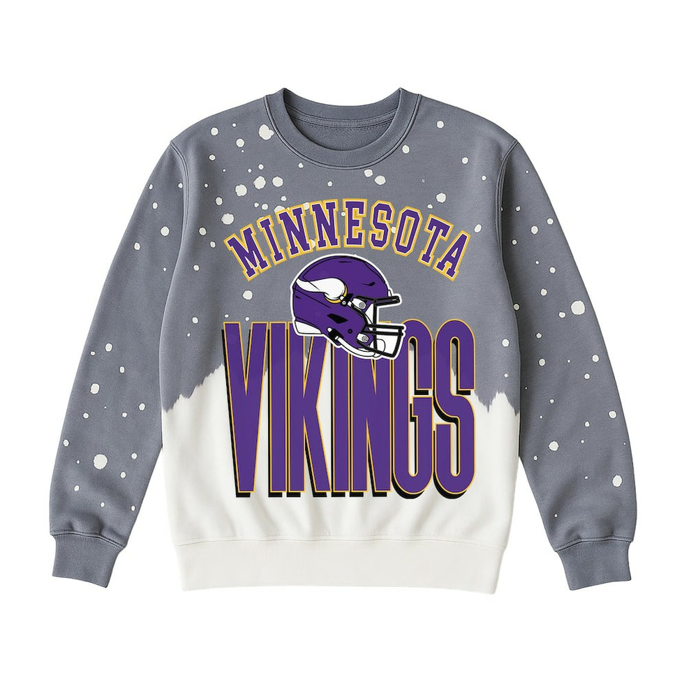 Minnesota Vikings Gameday Couture Women's Arch Rivals Faded Wash Sweatshirt - Gray Sweatshirts