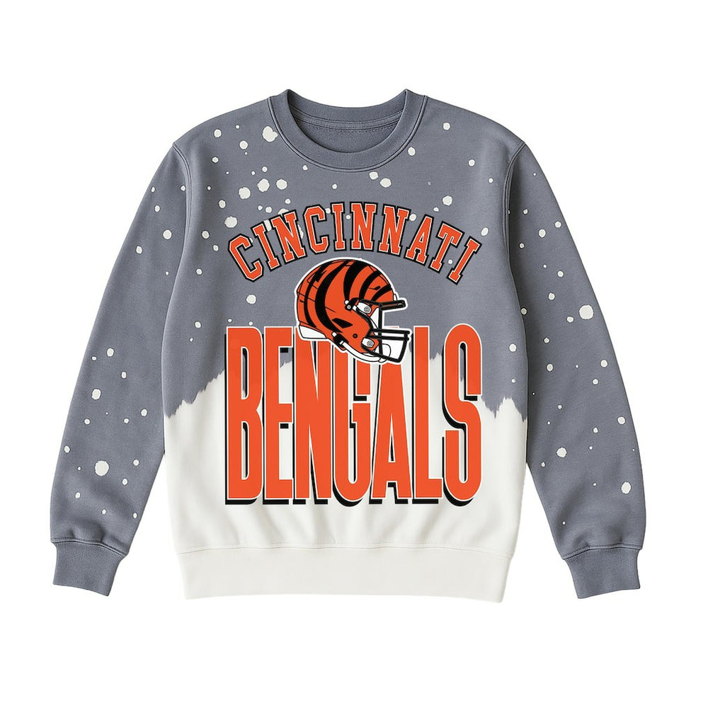 Cincinnati Bengals Gameday Couture Women's Arch Rivals Faded Wash Sweatshirt - Gray Sweatshirts