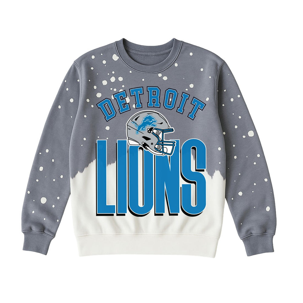 Detroit Lions Gameday Couture Women's Arch Rivals Faded Wash Sweatshirt - Gray Sweatshirts
