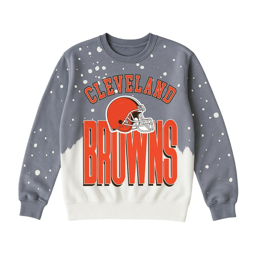 Cleveland Browns Gameday Couture Women's Arch Rivals Faded Wash Sweatshirt - Gray Sweatshirts