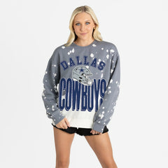 Dallas Cowboys Gameday Couture Women's Arch Rivals Faded Wash Sweatshirt - Gray Sweatshirts