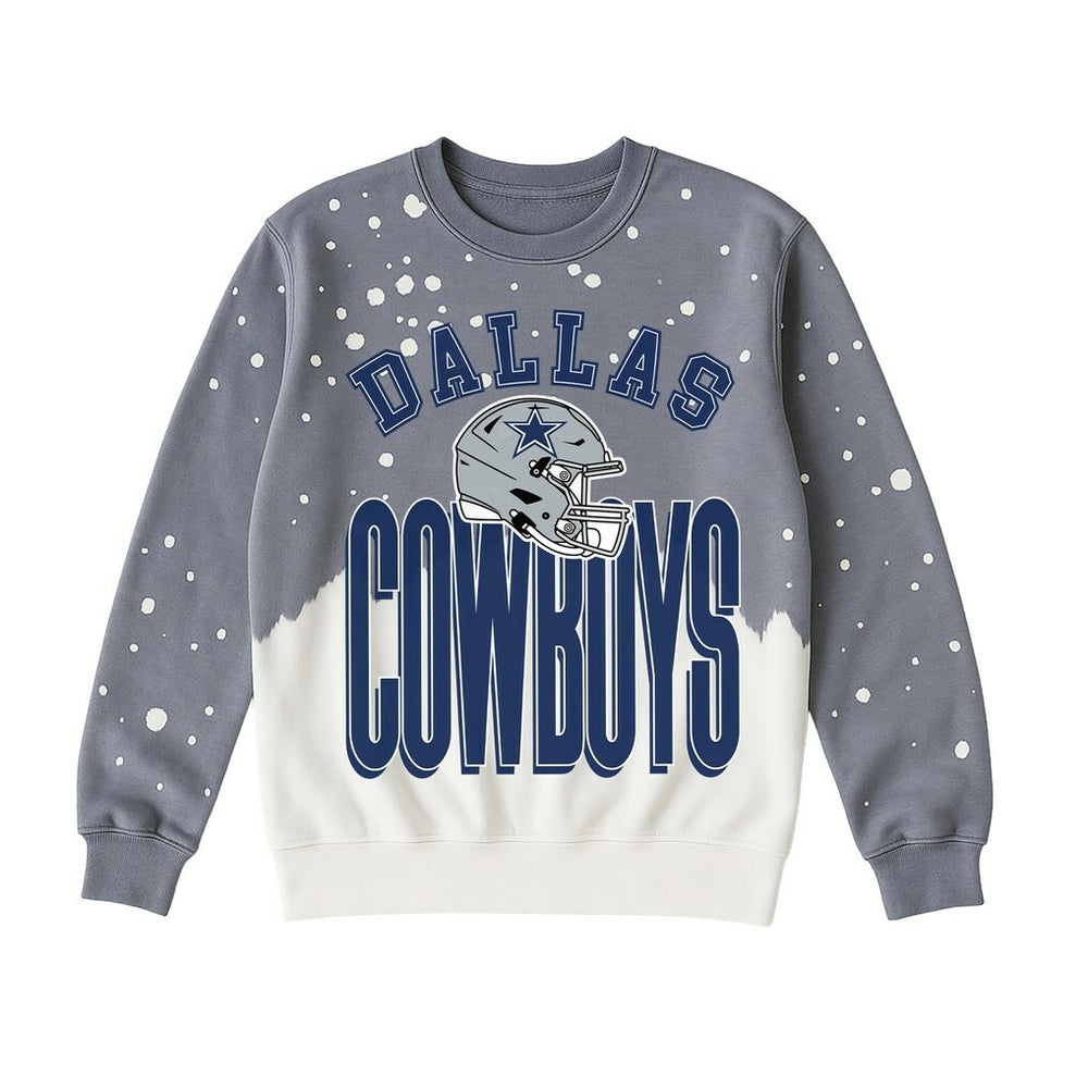 Dallas Cowboys Gameday Couture Women's Arch Rivals Faded Wash Sweatshirt - Gray Sweatshirts
