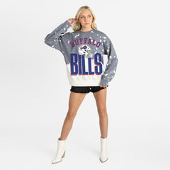 Buffalo Bills Gameday Couture Women's Arch Rivals Faded Wash Sweatshirt - Gray Sweatshirts