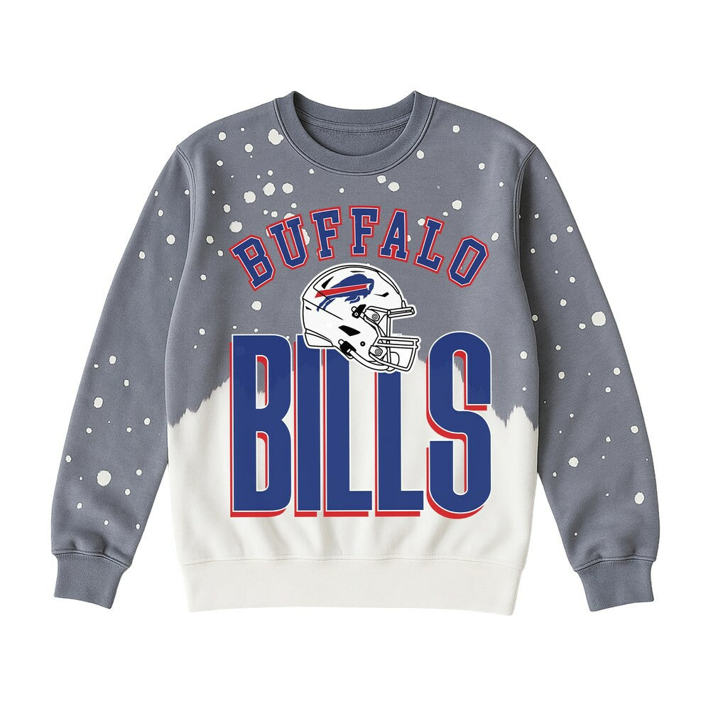 Buffalo Bills Gameday Couture Women's Arch Rivals Faded Wash Sweatshirt - Gray Sweatshirts