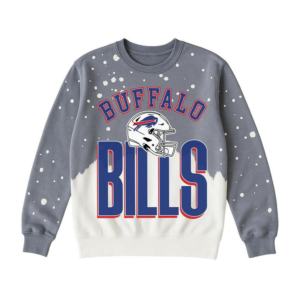 Buffalo Bills Gameday Couture Women's Arch Rivals Faded Wash Sweatshirt - Gray Sweatshirts