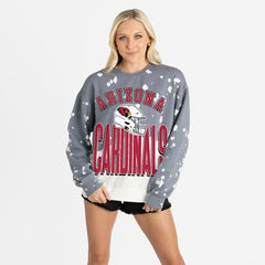 Arizona Cardinals Gameday Couture Women's Arch Rivals Faded Wash Sweatshirt - Gray Sweatshirts