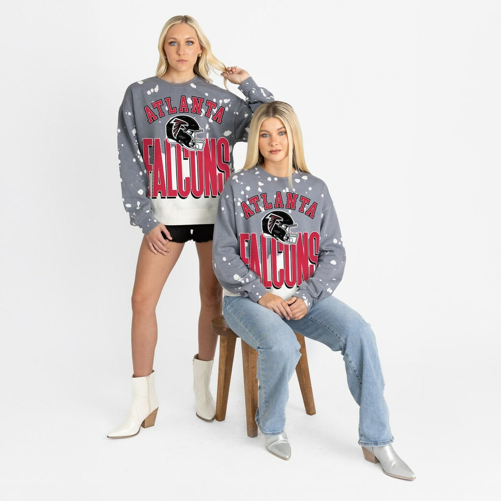 Atlanta Falcons Gameday Couture Women's Arch Rivals Faded Wash Sweatshirt - Gray Sweatshirts