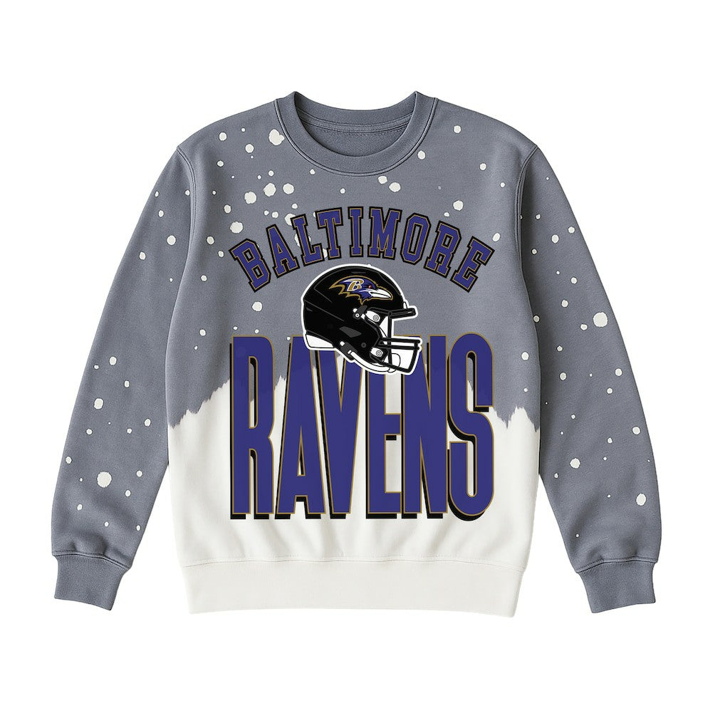 Baltimore Ravens Gameday Couture Women's Arch Rivals Faded Wash Sweatshirt - Gray Sweatshirts