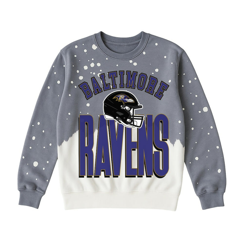 Baltimore Ravens Gameday Couture Women's Arch Rivals Faded Wash Sweatshirt - Gray Sweatshirts