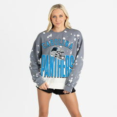 Carolina Panthers Gameday Couture Women's Arch Rivals Faded Wash Sweatshirt - Gray Sweatshirts