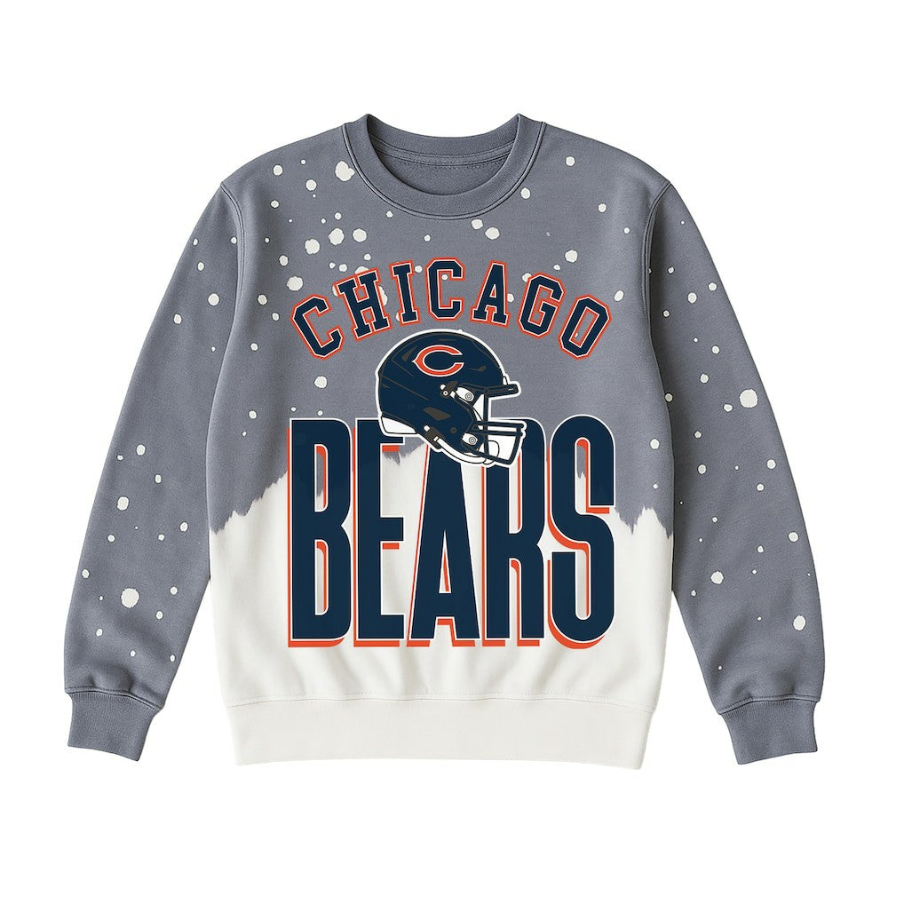 Chicago Bears Gameday Couture Women's Arch Rivals Faded Wash Sweatshirt - Gray Sweatshirts