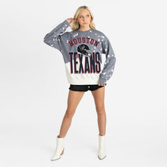 Houston Texans Gameday Couture Women's Arch Rivals Faded Wash Sweatshirt - Gray Sweatshirts